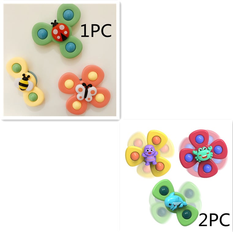 LittleMaylah™ Kids Gyro Insect Sucker Spinner Rattle Bathroom Bath Toys Table Dinner Appease Toys for Baby Toddlers