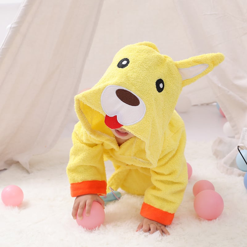 LittleMaylah™ Cartoon Cute Animal Modeling Baby Bathrobes Cotton Children's Bathrobes Baby Hooded