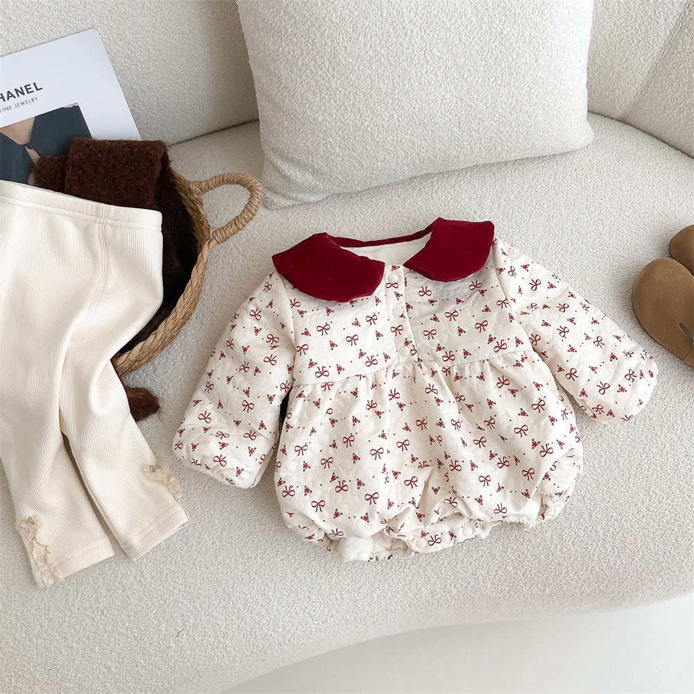 LittleMaylah™ Velvet Baby Bow Gown