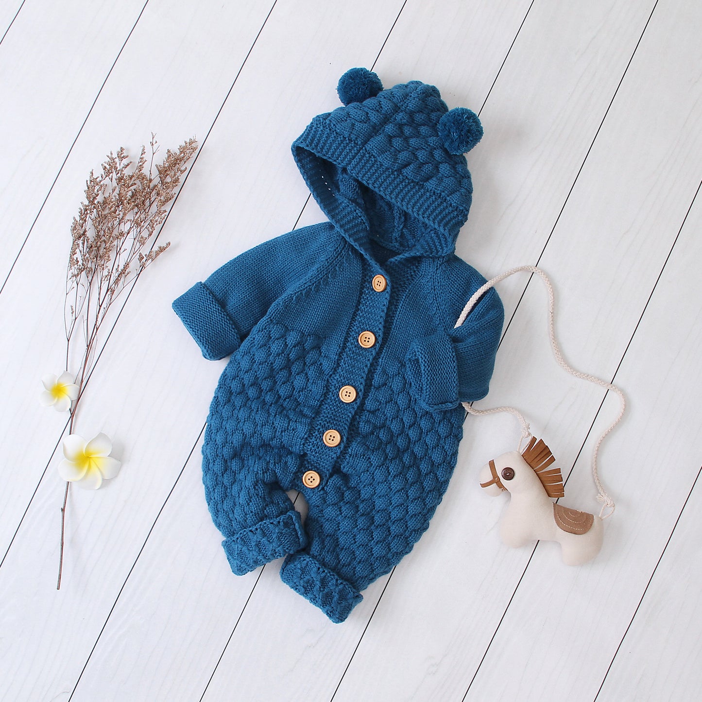 Bébé Hooded knitted jumpsuit