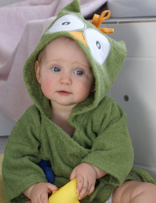 LittleMaylah™ Cartoon Cute Animal Modeling Baby Bathrobes Cotton Children's Bathrobes Baby Hooded