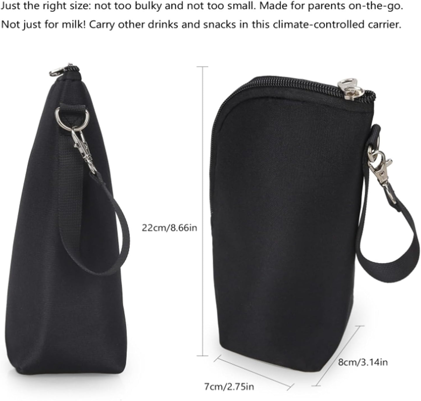 2pcs Insulated Baby Bottle Bags, Portable Breastmilk Storage Tote Thermal Feeding Pouch Holder Travel Carrier, Heat Preservation and Cold Preservation (2 Bottle Bags)