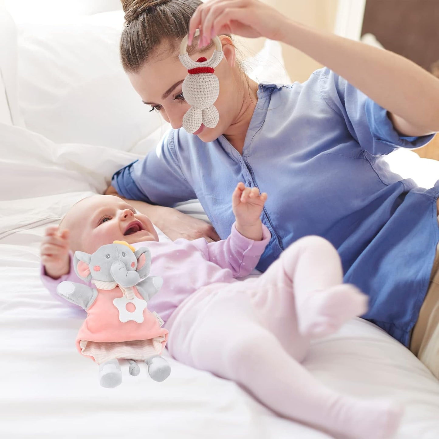 LittleMaylah™ Newborn Baby Girl Gift Set – Swaddle, Rattle & Essentials Gift Basket for Baby Showers & Gender Reveals