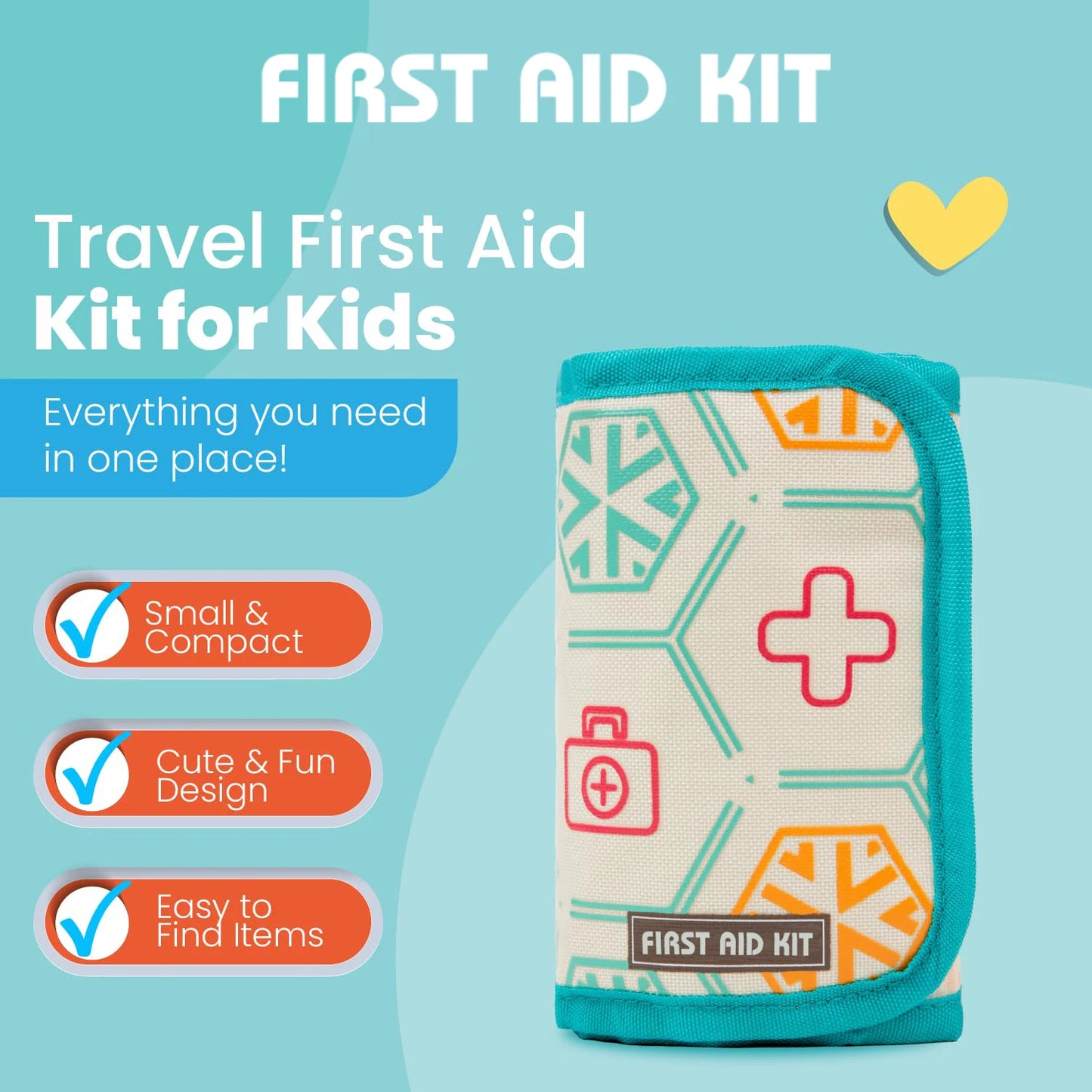LittleMaylah™ Travel Pocket Purse First Aid Kit for Mother Moms Kids Includes All Essential Medical Supplies