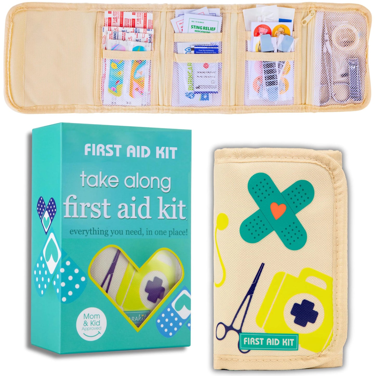LittleMaylah™ Travel Pocket Purse First Aid Kit for Mother Moms Kids Includes All Essential Medical Supplies