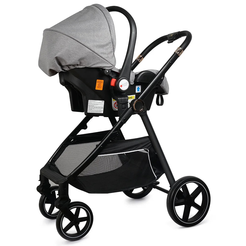 LittleMaylah™ 3-in-1 Baby Stroller & Car Seat Travel System – Luxury Kinderwagen Pram with Carriage