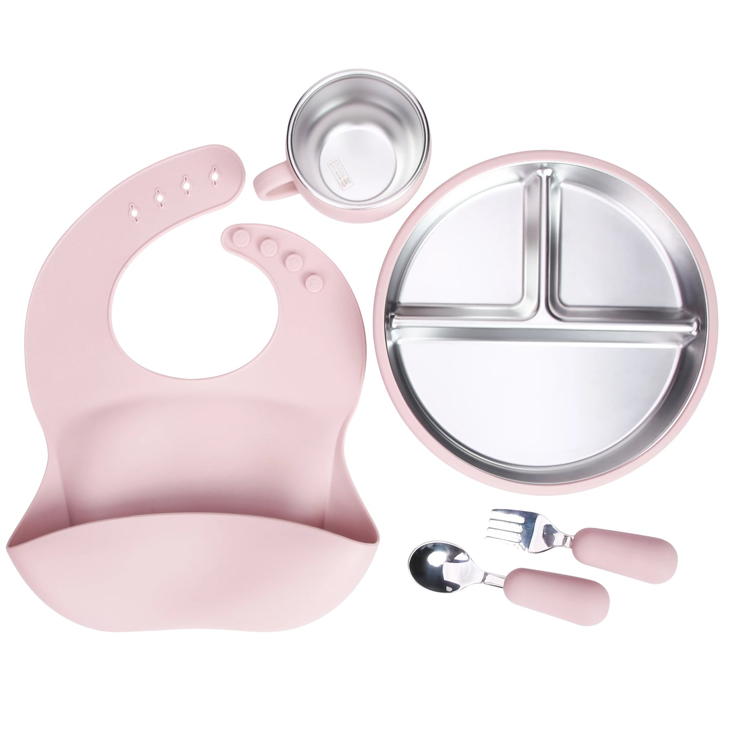 LittleMaylah™ Baby Bib Plates Bowl Spoon Tableware Silicone Baby Feeding Gift Set