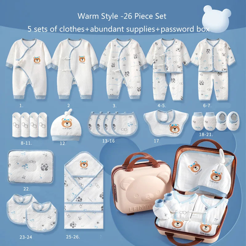 LittleMaylah™ Luxury Baby Clothing Gift Box Set – Pure Cotton 24/25/26-Piece Newborn Essentials
