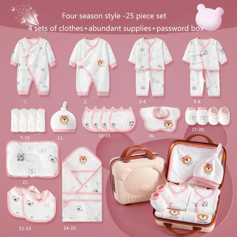 LittleMaylah™ Luxury Baby Clothing Gift Box Set – Pure Cotton 24/25/26-Piece Newborn Essentials