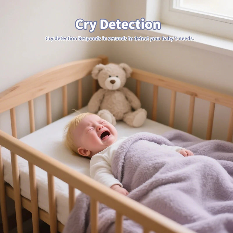 5 Inch Video Baby Monitor Crying Temperature Monitoring Pan-Tilt Rotating Baby Monitor Camera
