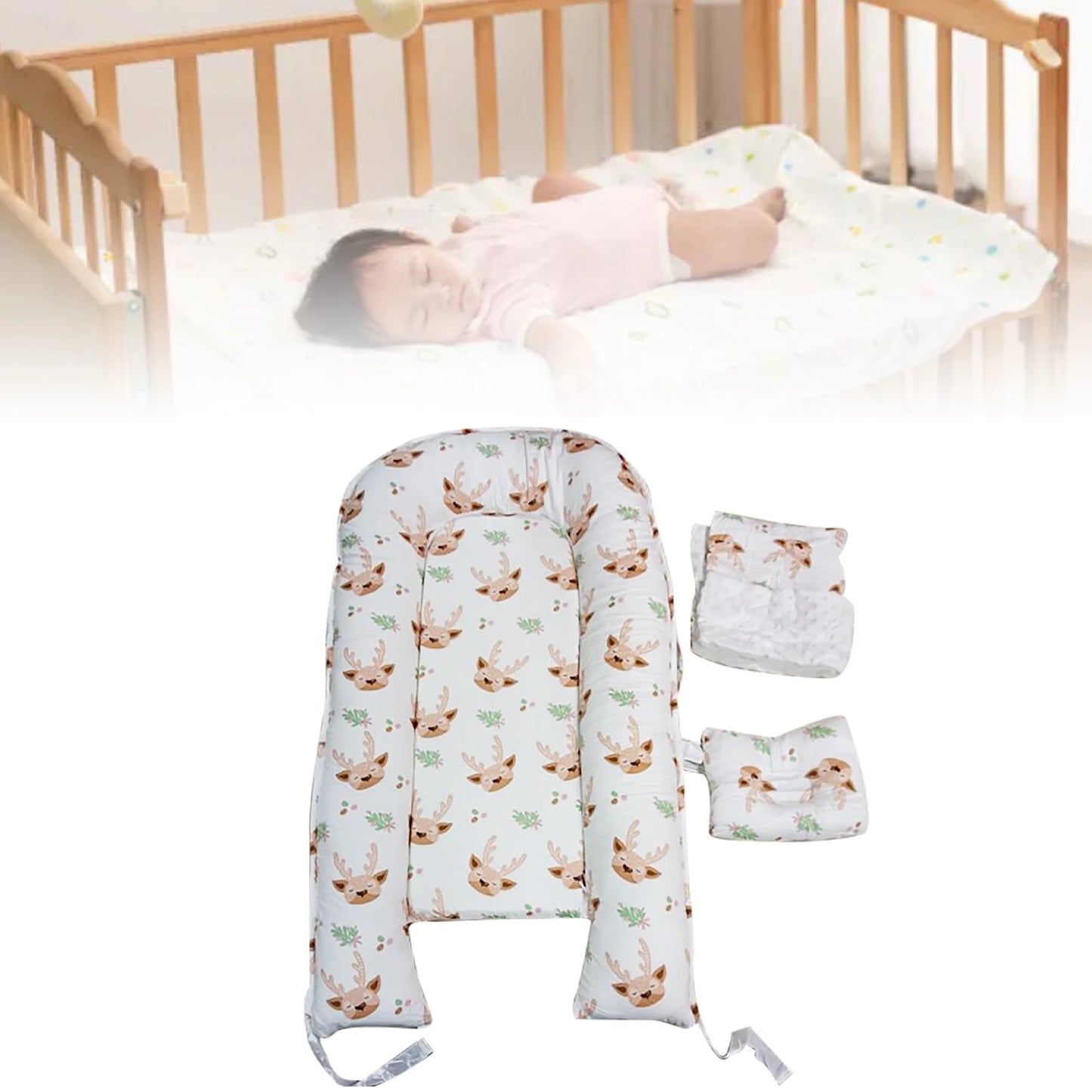LittleMaylah™ Blush Pink Portable Baby Crib - Dreamy Foldable Bassinet with Breathable Mesh, JPMA Certified Travel Bed for Girls Nursery
