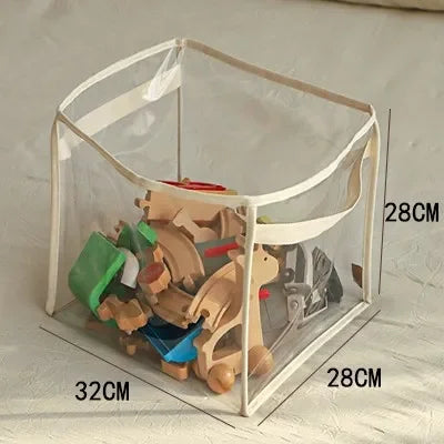 Transparent children's toy storage basket large size toy storage bag large capacity household multifunctional storage basket