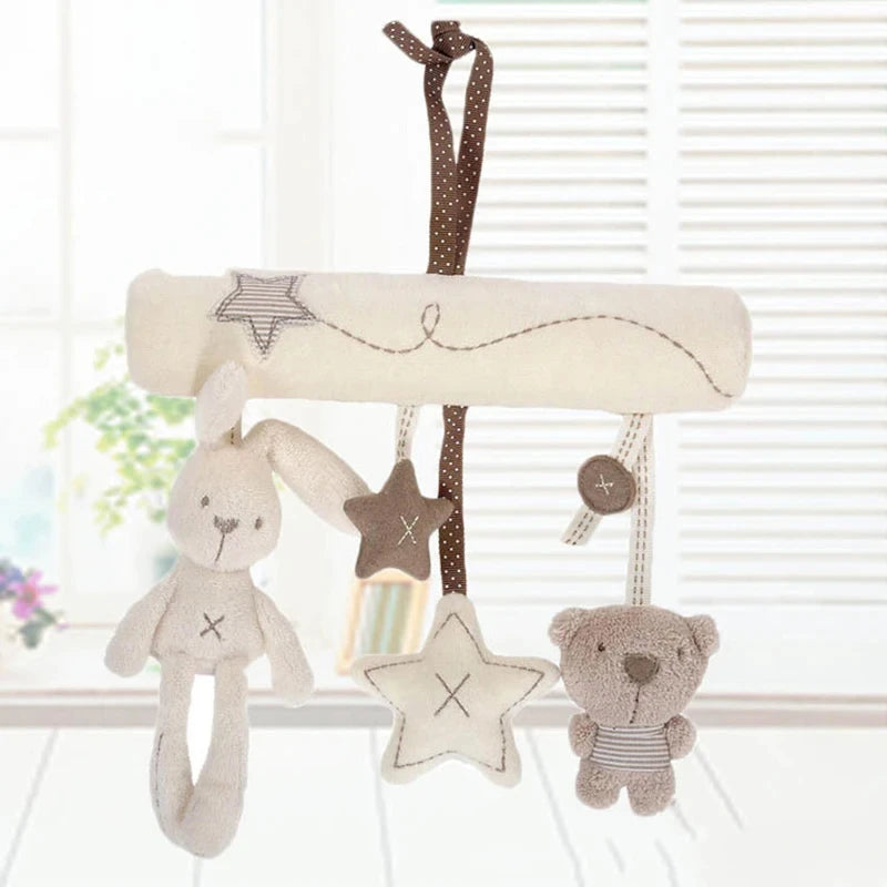 LittleMaylah™ Hanging Rabbit Baby Hand Bell – Plush Stroller & Crib Toy for Safety and Fun