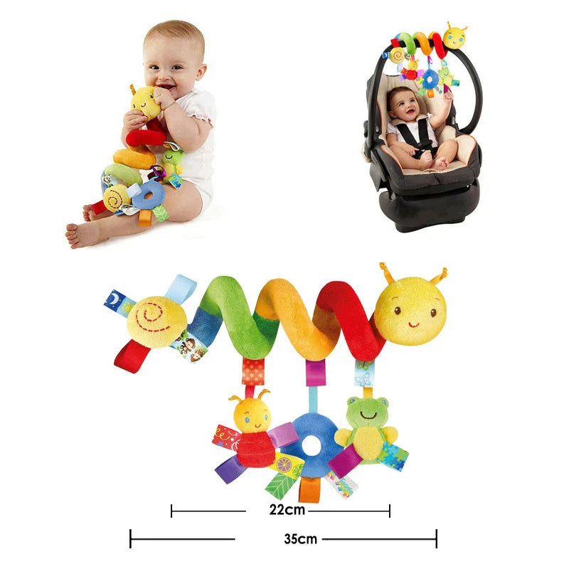 LittleMaylah™ Baby Hanging Toy – Plush Spiral Stroller Activity Toy with Rattles & Squeakers