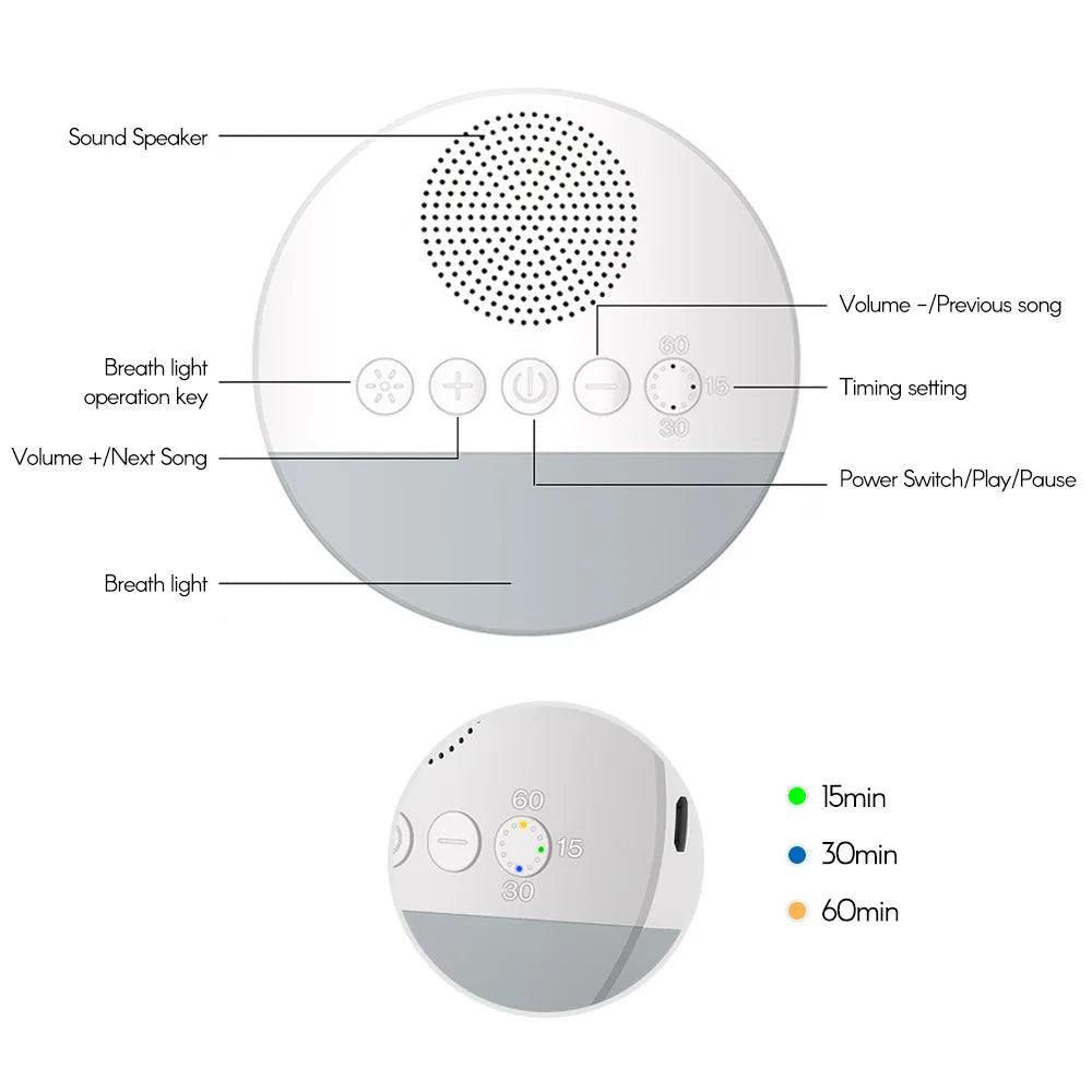 LittleMaylah™ Baby White Noise Machine with Night Light & Timer