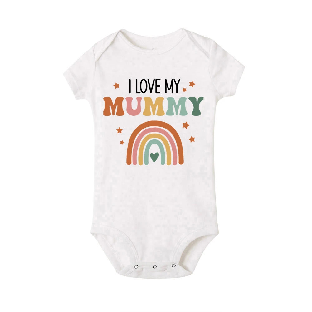 LittleMaylah I Love Mummy & Daddy Rainbow Printed Baby Bodysuits Body Boys Girls Jumpsuits