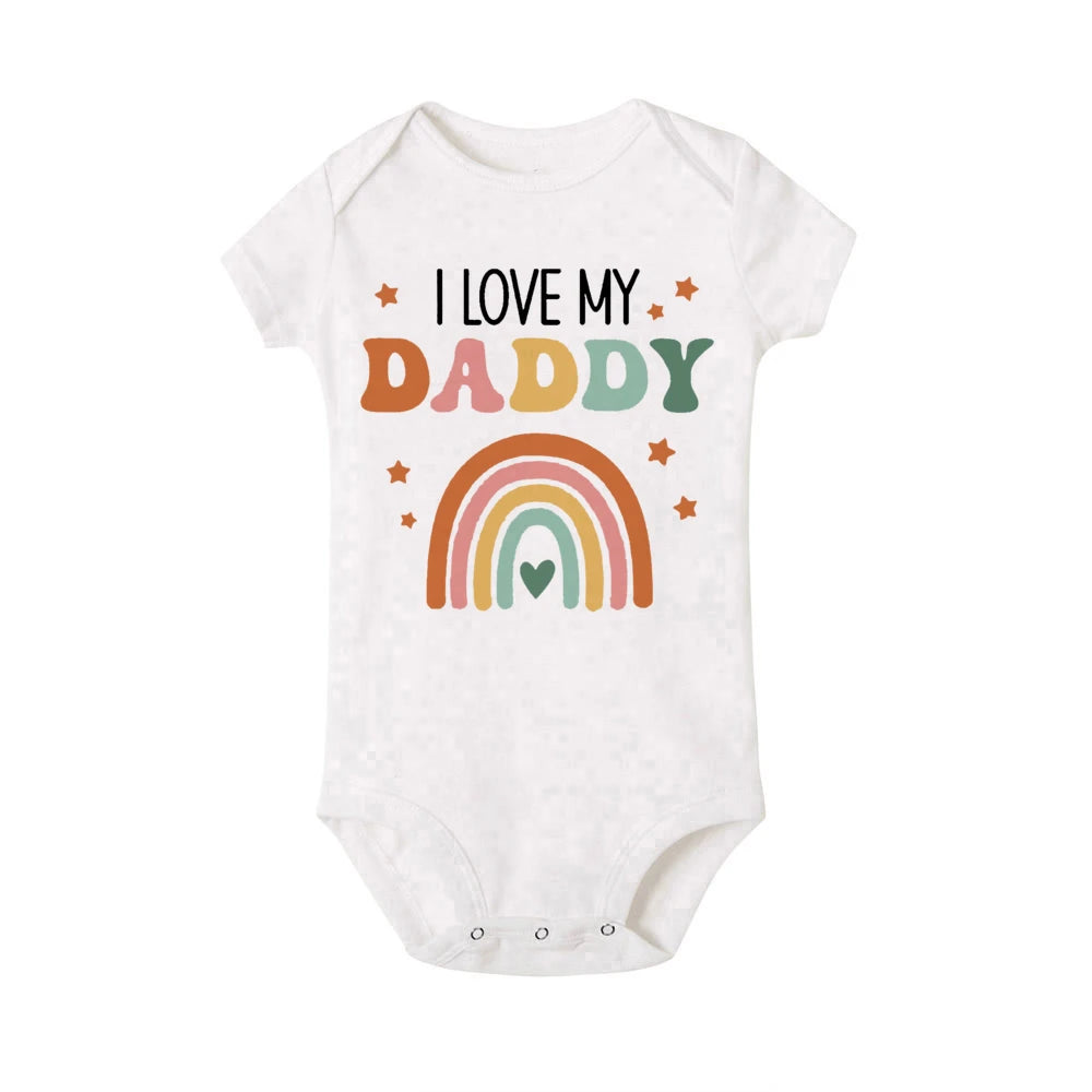 LittleMaylah I Love Mummy & Daddy Rainbow Printed Baby Bodysuits Body Boys Girls Jumpsuits