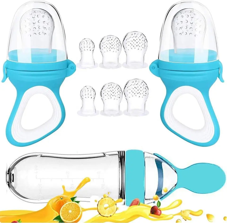 LittleMaylah™ Silicone Baby Food Feeder – Squeezing Bottle with Pacifier Spoon for Easy Feeding