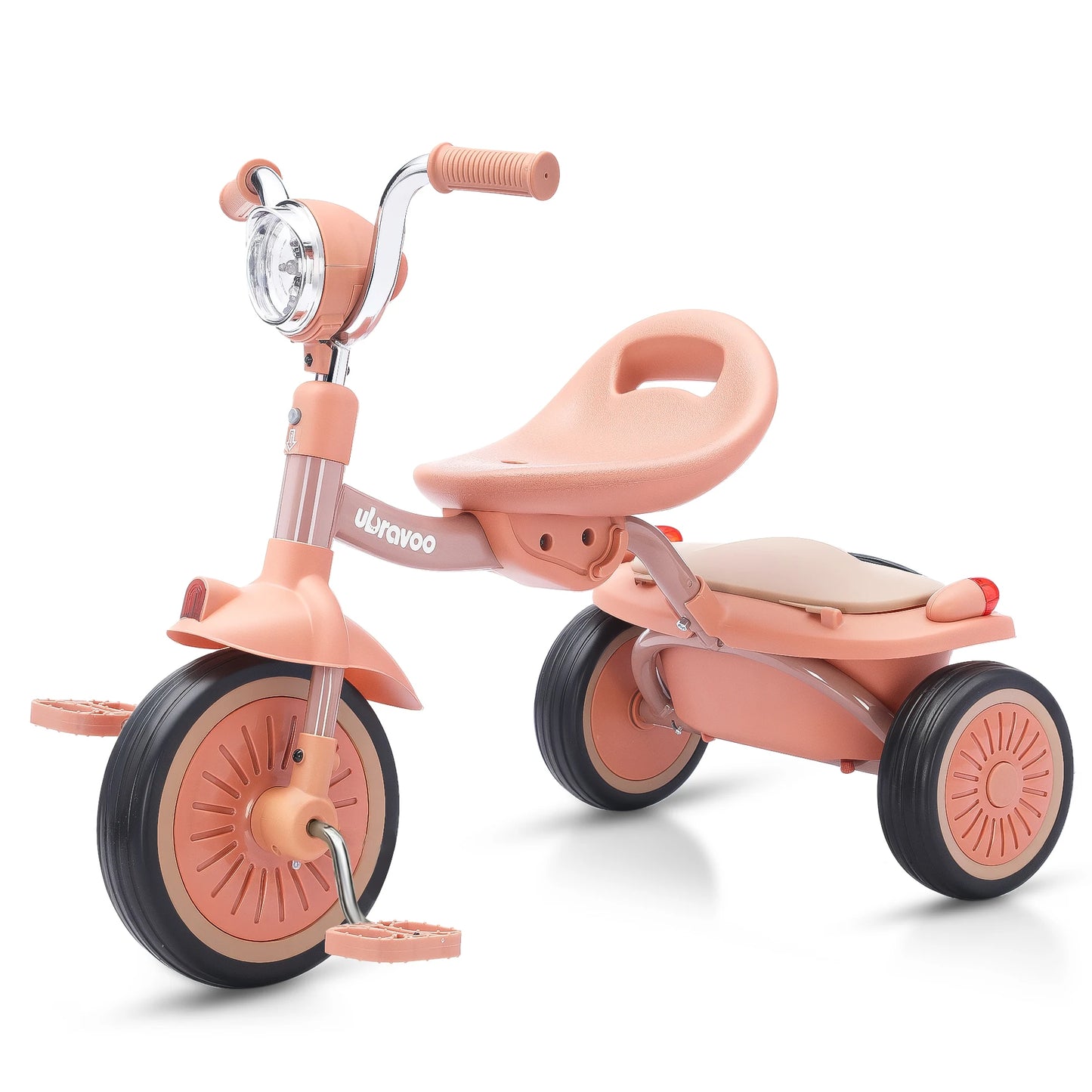 Toddler Tricycle Foldable Kids Pedal Trike Pedal 3 Wheels Baby Walker Trike for Boys Girls 1-4 Years Old Rear