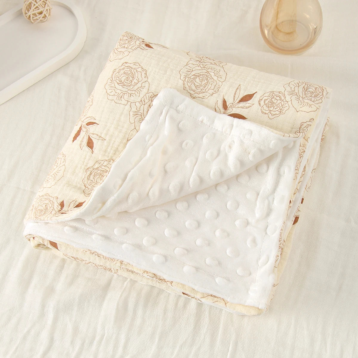 Winter Baby Blanket & Swaddling Newborn Thermal Soft Fleece Blanket Flowers Bedding Cotton Quilt Infant Bedding Swaddle Wrap