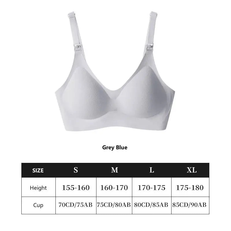 Pregnant Women'S Non Steel Ring Underwear With Front Opening Buckle For Comfortable Breathable Fit Solid Color Nursing Underwear