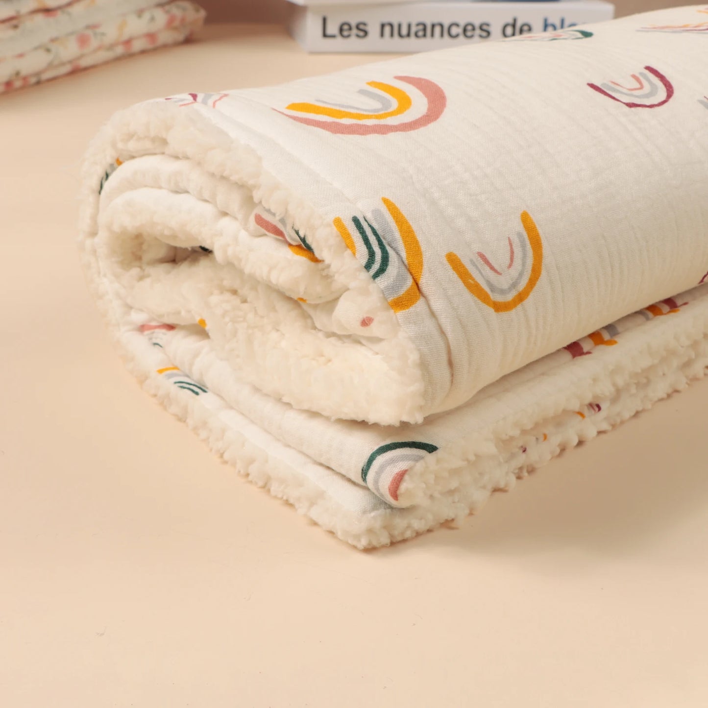 Winter Baby Cotton Thick Blanket Print Imitation Fleece Warm Quilt For Newborn Bed Kids Soft Cover Blanket For Out-side
