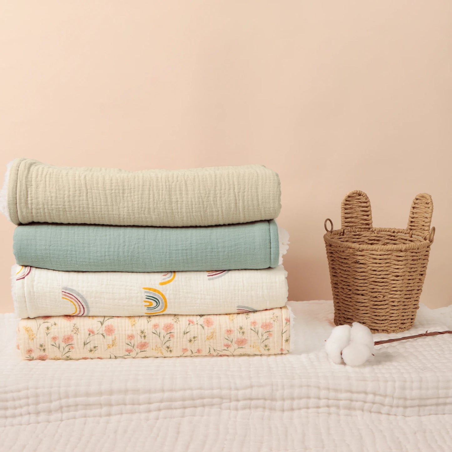 Winter Baby Cotton Thick Blanket Print Imitation Fleece Warm Quilt For Newborn Bed Kids Soft Cover Blanket For Out-side