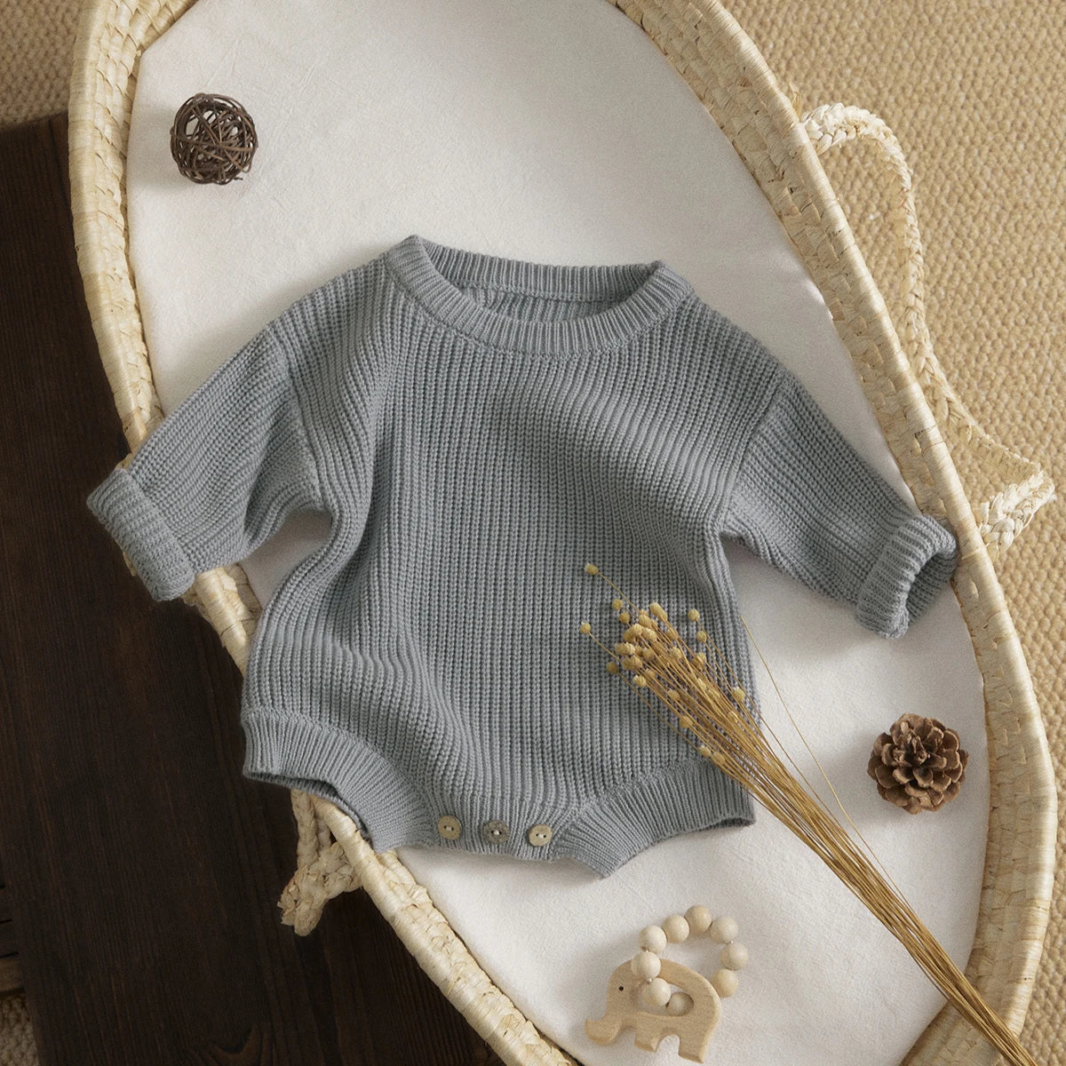 Ma&Baby 0-24M Newborn Infant Baby Girl Boy Romper Knit Jumpsuit Solid Color Warm Fall Winter Clothing Sweater