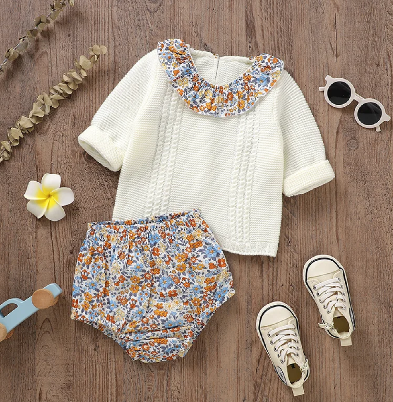 LittleMaylah™ Knitted Baby Sweater & Pants Set