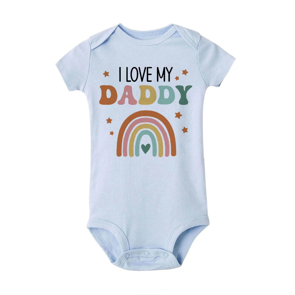 LittleMaylah I Love Mummy & Daddy Rainbow Printed Baby Bodysuits Body Boys Girls Jumpsuits