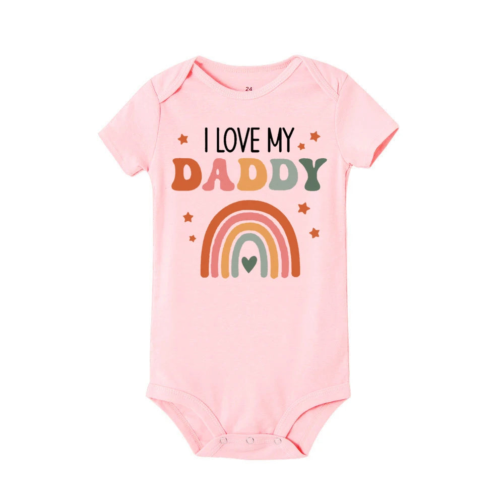 LittleMaylah I Love Mummy & Daddy Rainbow Printed Baby Bodysuits Body Boys Girls Jumpsuits