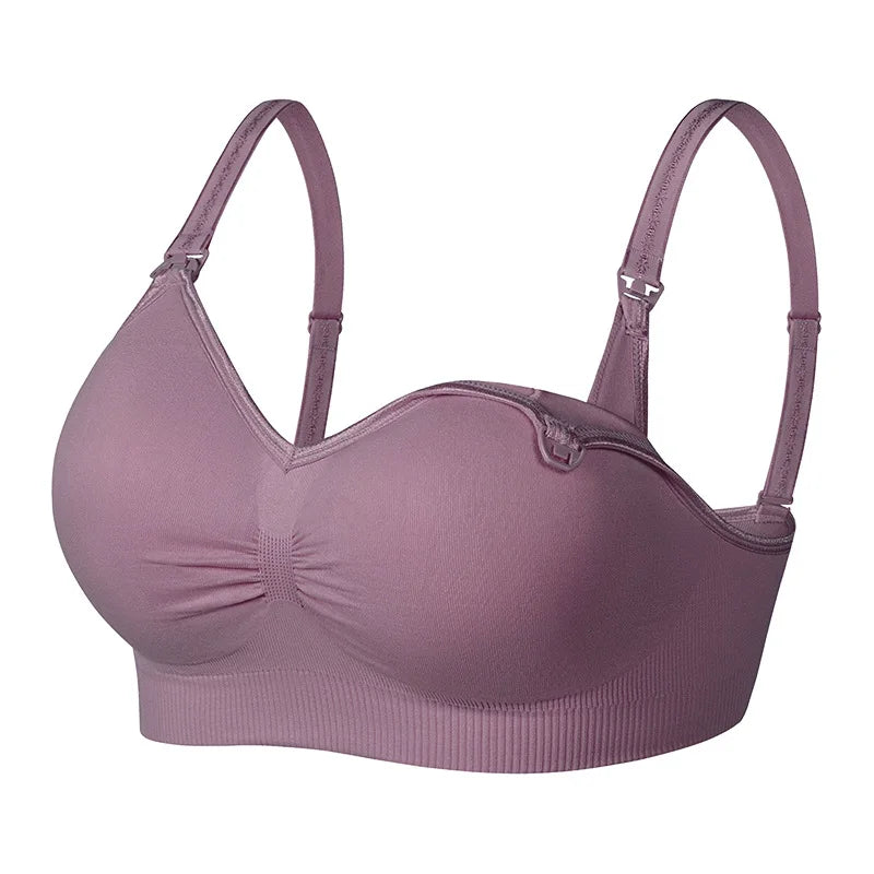 New Wireless Front Open Nursing Bra Soft Lace Breathable Seamless Maternity Breastfeeding Bras Maternal Support For Pregnant