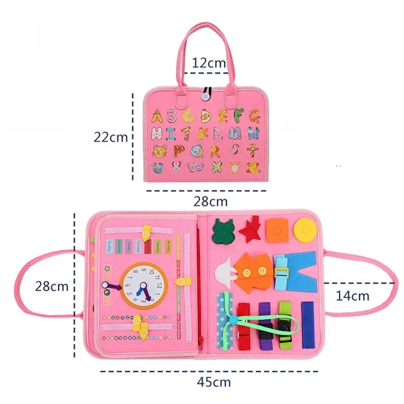 Esjay Busy Board for Toddlers Montessori Toys for Boys, Sensory Board Toy Educational Activities for Fine Motor Skills Learning, Gifts for Toddker Boy Birthday, Toys for Travel Airplane Car