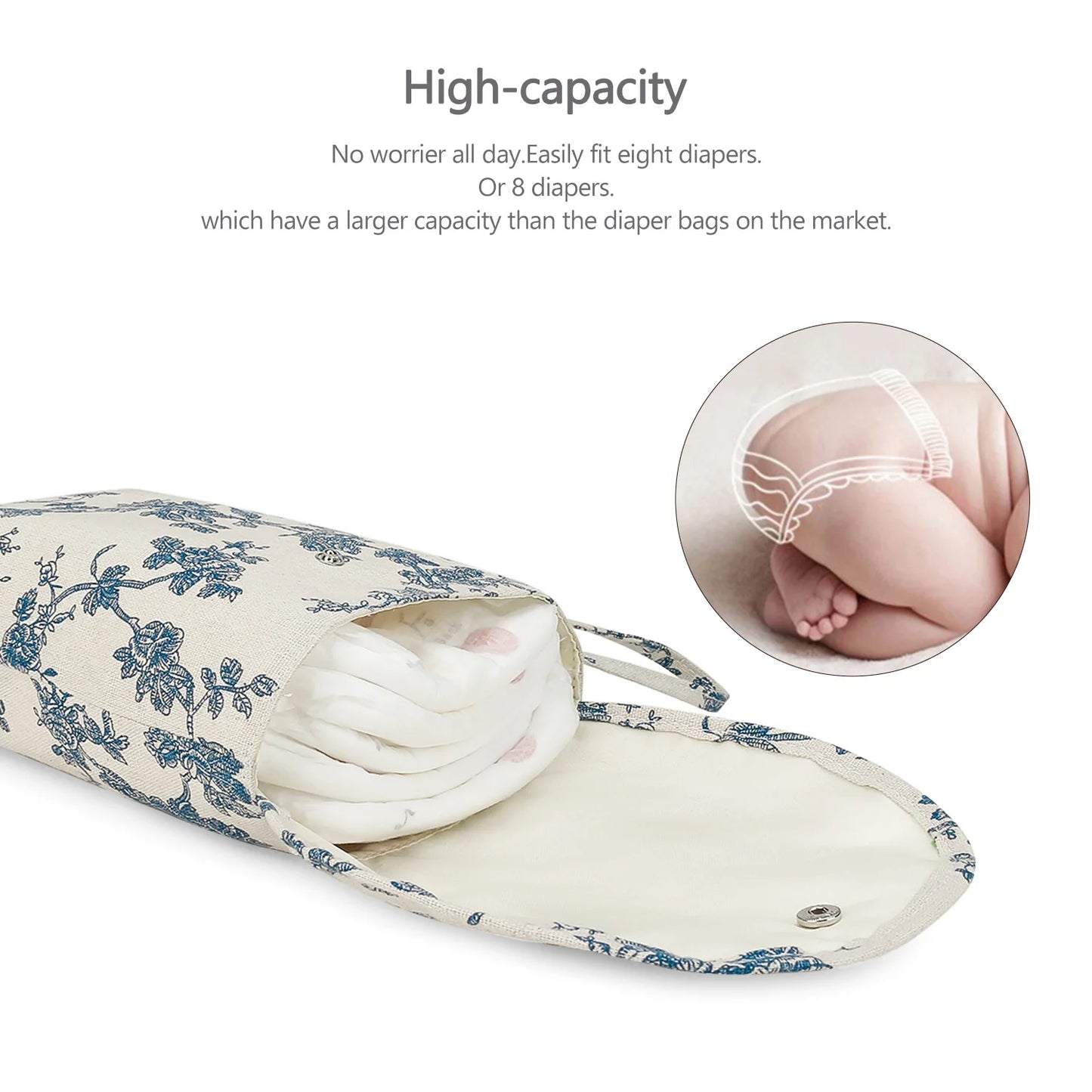 Baby Diaper Bag Reusable Waterproof Wet/Dry Storage Nappy Bag For Disposable Carrying Diaper Clothes Organizer Handbag