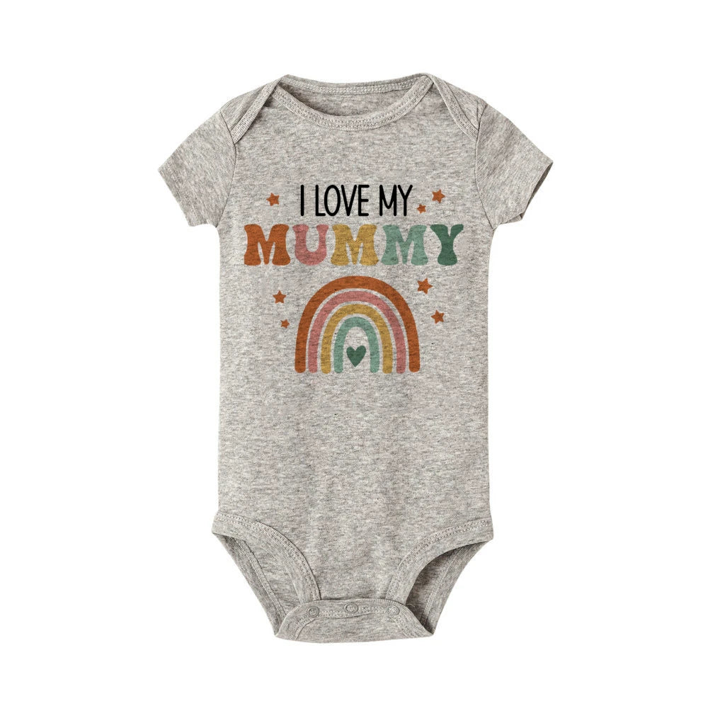 LittleMaylah I Love Mummy & Daddy Rainbow Printed Baby Bodysuits Body Boys Girls Jumpsuits