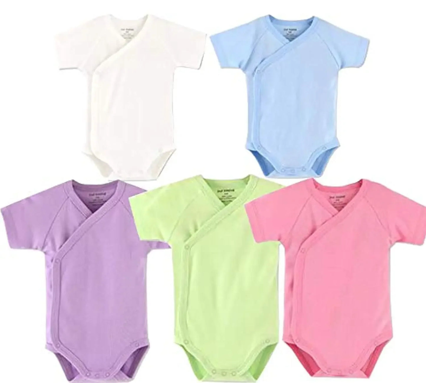LittleMaylah™ 0-12M Baby White Rompers for Newborn Unisex Organic Cotton Short Sleeve One Piece Bodysuits for Kids Toddler Sleepwear Outfits