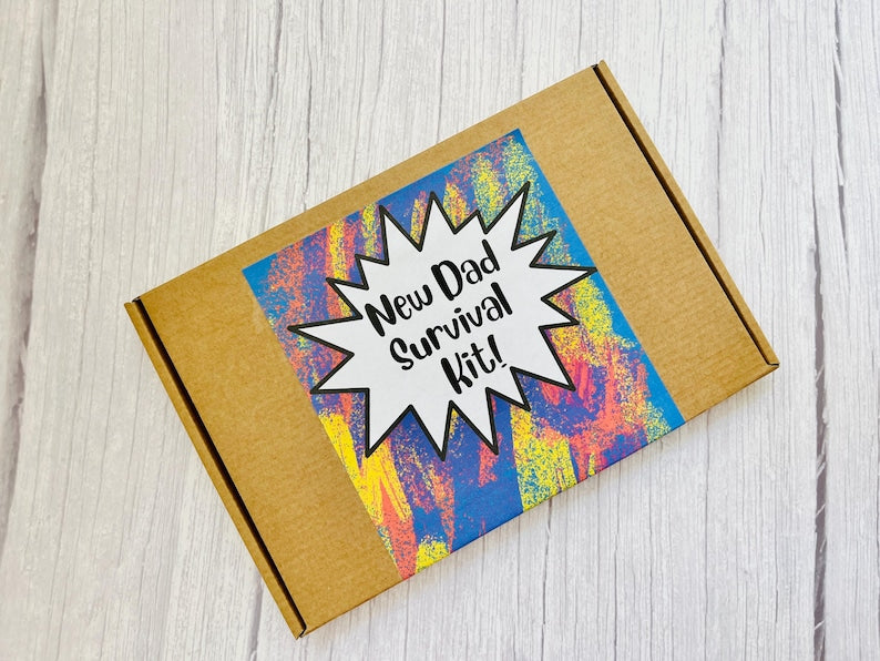 New Dad Survival Kit | Gift For New Parents | First Time Dad | Novelty Chocolate Gift Box | Chocolate Poem Gift | Fun Gift For New Father |
