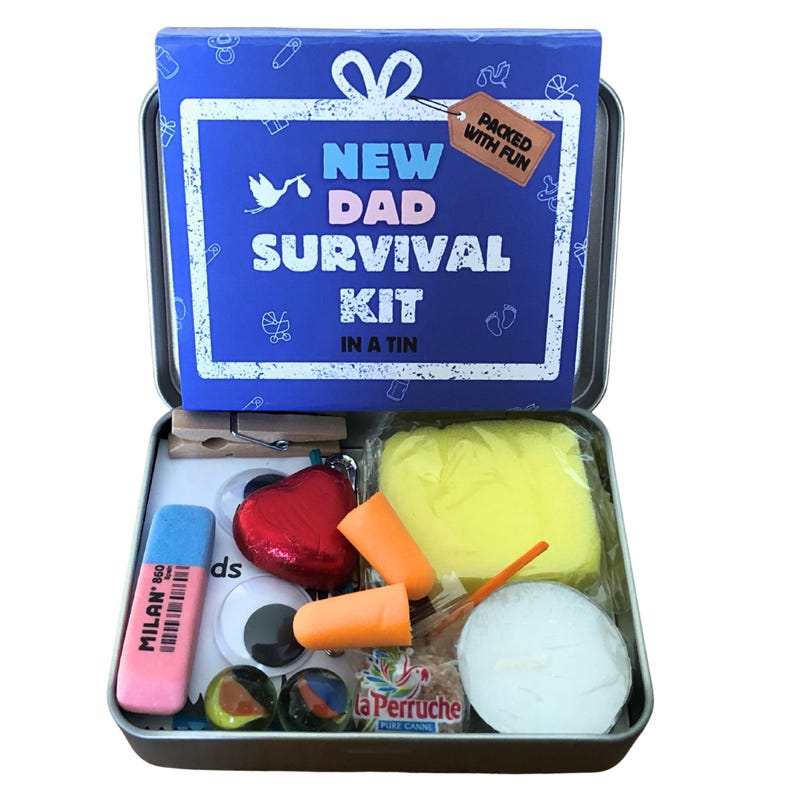 LittleMaylah™ New Dad Survival Kit Tin – Funny Gift for First-Time Fathers & Daddies-to-Be