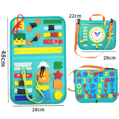 LittleMaylah™  Children's Busy Board Dressing And Buttoning Learning Baby Early Education Preschool Sensory Learning Toy