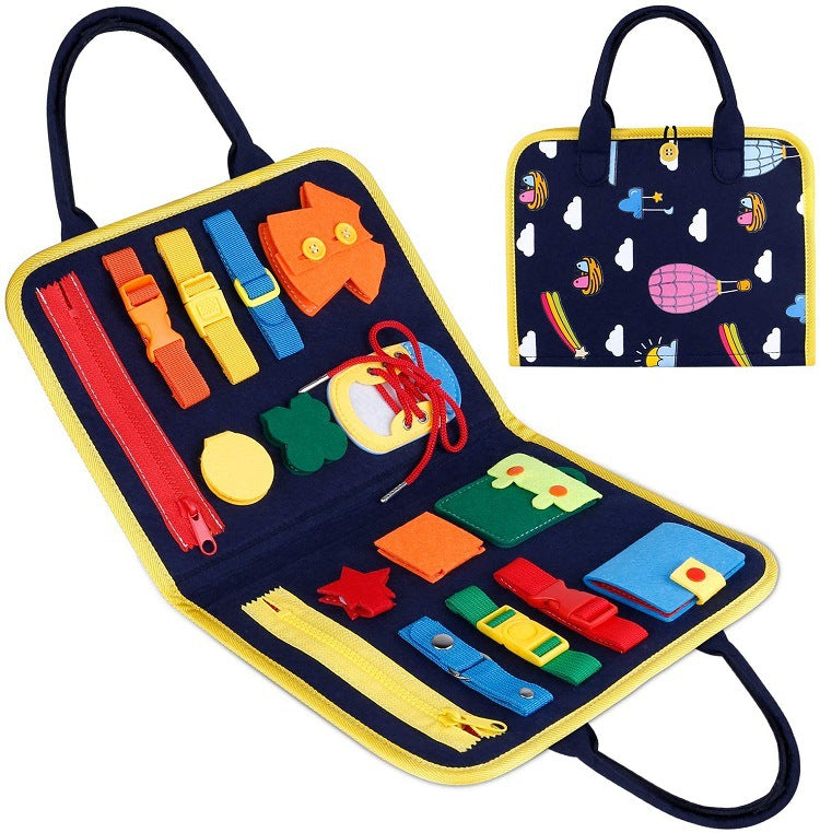 LittleMaylah™  Children's Busy Board Dressing And Buttoning Learning Baby Early Education Preschool Sensory Learning Toy