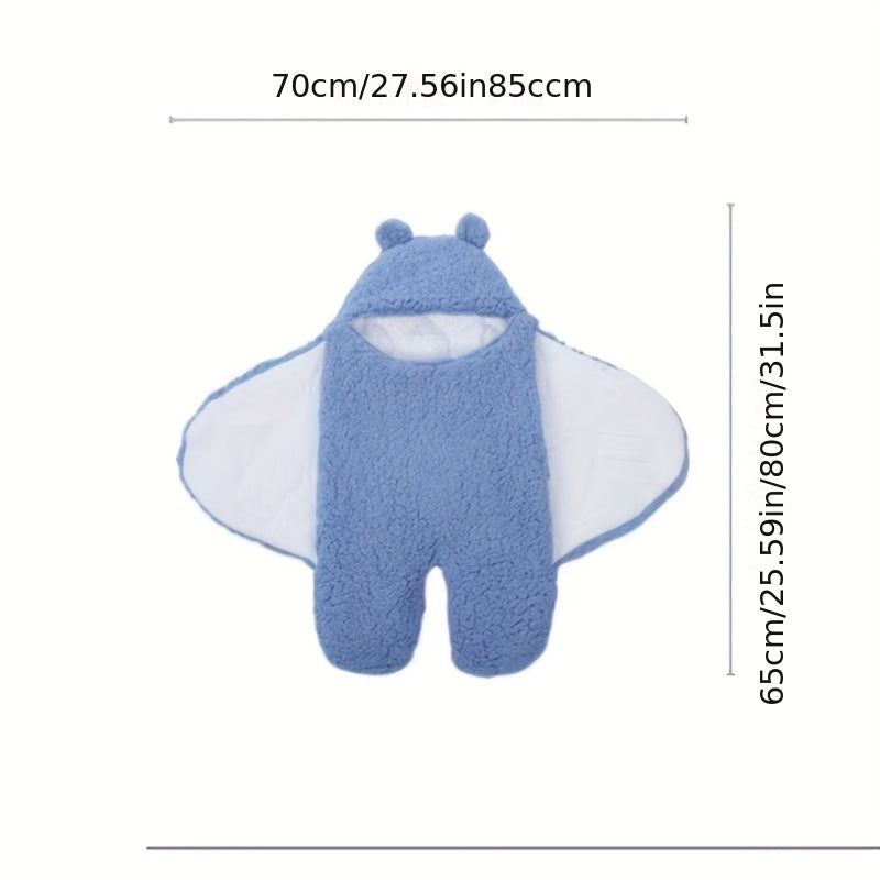 LittleMaylah™ Winter Baby Sleeping Bag – Bear Print Nap Mat with Removable Pillow (0–10 Months)