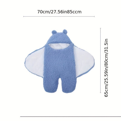 LittleMaylah™ Winter Baby Sleeping Bag – Bear Print Nap Mat with Removable Pillow (0–10 Months)