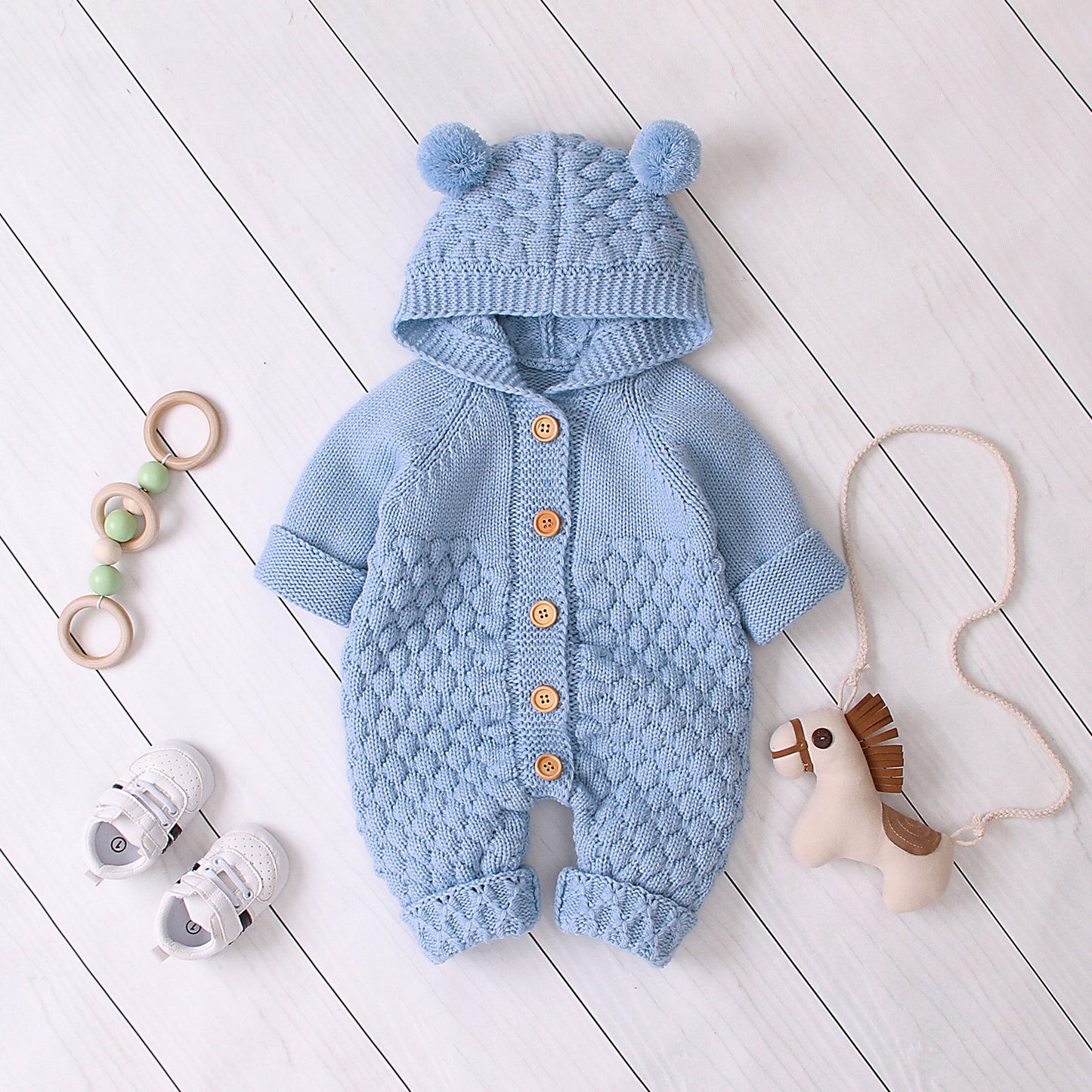 Bébé Hooded knitted jumpsuit