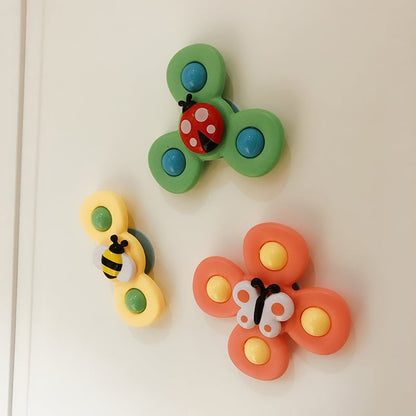 LittleMaylah™ Kids Gyro Insect Sucker Spinner Rattle Bathroom Bath Toys Table Dinner Appease Toys for Baby Toddlers