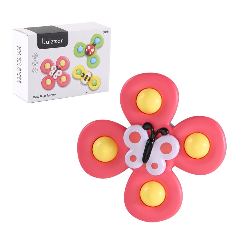 LittleMaylah™ Kids Gyro Insect Sucker Spinner Rattle Bathroom Bath Toys Table Dinner Appease Toys for Baby Toddlers