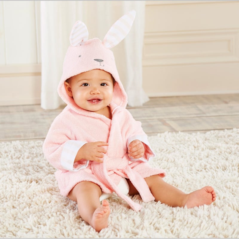 LittleMaylah™ Cartoon Cute Animal Modeling  Baby Bathrobes Cotton Children's Bathrobes Baby Hooded