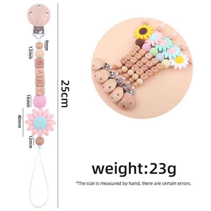 LittleMaylah™ Soothing Beech Wood Pacifier Clip – Safe & Stylish Baby Teether Accessory