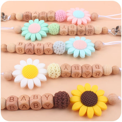LittleMaylah™ Soothing Beech Wood Pacifier Clip – Safe & Stylish Baby Teether Accessory