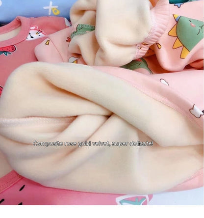 LittleMaylah™ Children's Thermal Underwear Suit Fleece-lined Thickened