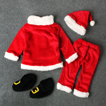 LittleMaylah™ Baby Santa Christmas 4PCS Outfit Set